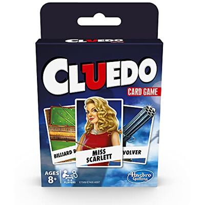Hasbro Cluedo Jeu de cartes pour enfants à partir de 8 ans, jeux de stratégie pour 3 à 4 joueurs (allemand/finlandais) Hasbro Cluedo Jeu de cartes pour enfants à partir de 8 ans, jeux de stratégie pour 3 à 4 joueurs (allemand/finlandais)