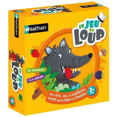 Nathan Het spel van de wolf Pluk voordat de wolf klaar is Coöperatief gezelschapsspel Om alleen of met het gezin te spelen Geschikt voor 1 tot 4 spelers Voor kinderen vanaf 3 jaar Nathan Het spel van de wolf Pluk voordat de wolf klaar is Coöperatief gezelschapsspel Om alleen of met het gezin te spelen Geschikt voor 1 tot 4 spelers Voor kinderen vanaf 3 jaar