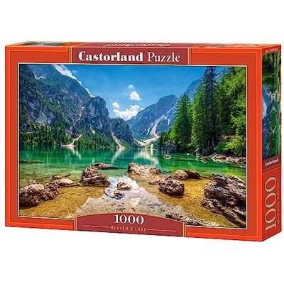 Castorland 1000 Stuk Jigsaw Puzzel, Steam Trein, Heaven's Lake, Pragser Wildsee in the Dolomieten, Italy, Adult Puzzel, C-103416-2 Castorland 1000 Stuk Jigsaw Puzzel, Steam Trein, Heaven's Lake, Pragser Wildsee in the Dolomieten, Italy, Adult Puzzel, C-103416-2