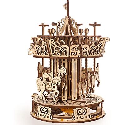UGEARS Carrousel Mechanisch Model Puzzel Volwassen Houten Puzzel 3D Carousel Bouwkits (70129) UGEARS Carrousel Mechanisch Model Puzzel Volwassen Houten Puzzel 3D Carousel Bouwkits (70129)