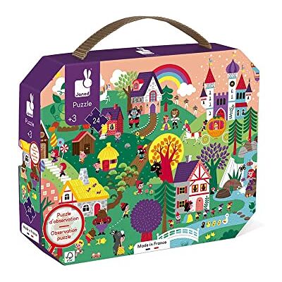 Janod Kinderpuzzels 24 stukjes, Les Tales Educatief spel motorische vaardigheden en concentratie Koffer met handvat Gemaakt in Frankrijk FSC-gecertificeerd Vanaf 3 jaar, J02646 Janod Kinderpuzzels 24 stukjes, Les Tales Educatief spel motorische vaardigheden en concentratie Koffer met handvat Gemaakt in Frankrijk FSC-gecertificeerd Vanaf 3 jaar, J02646