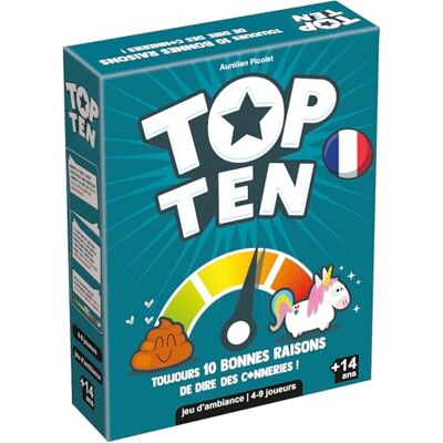 Asmodee Cocktail Games, Top Tien, Hilarisch gezelschapsspel, 14 jaar, 4 tot 9 spelers, grappige en creatieve kaarten, gek lachen tussen volwassenen en jongeren, 30 minuten, in het Frans Asmodee Cocktail Games, Top Tien, Hilarisch gezelschapsspel, 14 jaar, 4 tot 9 spelers, grappige en creatieve kaarten, gek lachen tussen volwassenen en jongeren, 30 minuten, in het Frans