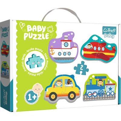 Trefl Puzzel, voertuigen, 2-delig, 4 sets, Baby Classic, voor kinderen vanaf 1 jaar Trefl Puzzel, voertuigen, 2-delig, 4 sets, Baby Classic, voor kinderen vanaf 1 jaar