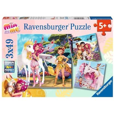 Ravensburger Mia and Me 05701 Kinderpuzzel in het land van elfen en eenhoorns, 3 x 49 stukjes, voor kinderen vanaf 5 jaar Ravensburger Mia and Me 05701 Kinderpuzzel in het land van elfen en eenhoorns, 3 x 49 stukjes, voor kinderen vanaf 5 jaar