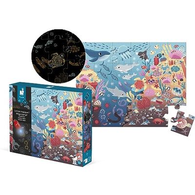 Janod Puzzel voor kinderen, magisch, oceaan, 24-delig, educatief spel, fijne motoriek, concentratie en observatie, FSC-gecertificeerd, vanaf 3 jaar, J02654 Janod Puzzel voor kinderen, magisch, oceaan, 24-delig, educatief spel, fijne motoriek, concentratie en observatie, FSC-gecertificeerd, vanaf 3 jaar, J02654