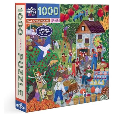 eeBoo Puzzel 1000 stukjes appeloogst in de herfst puzzel voor volwassenen 1000 stukjes karton afmetingen 58,5 cm x 58,5 cm eeBoo Puzzel 1000 stukjes appeloogst in de herfst puzzel voor volwassenen 1000 stukjes karton afmetingen 58,5 cm x 58,5 cm