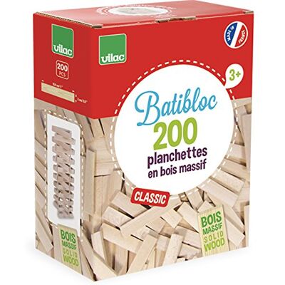 Vilac 2134 Batibloc Classic 200 set van natuurhout Vilac 2134 Batibloc Classic 200 set van natuurhout