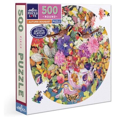 eeBoo Ronde puzzel Autumn Boeket Puzzel voor volwassenen 500 stukjes van karton Afmetingen 58,5 cm x 58,5 cm eeBoo Ronde puzzel Autumn Boeket Puzzel voor volwassenen 500 stukjes van karton Afmetingen 58,5 cm x 58,5 cm