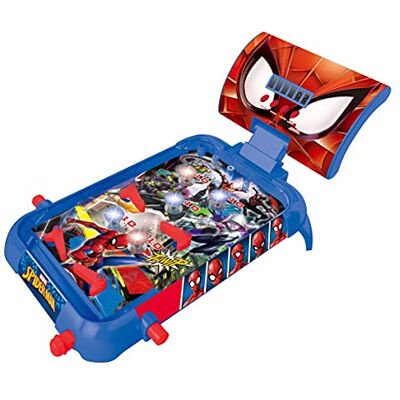 Lexibook JG610SP Marvel Spider-Man Elektronische Flipperkast, tafelelektronica, actie- en reflexspel voor kinderen en familie, lcd-display, licht- en geluidseffecten, blauw/rood Lexibook JG610SP Marvel Spider-Man Elektronische Flipperkast, tafelelektronica, actie- en reflexspel voor kinderen en familie, lcd-display, licht- en geluidseffecten, blauw/rood
