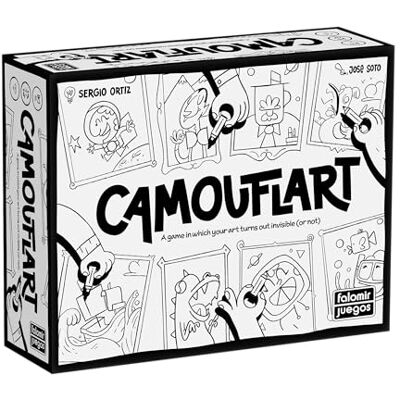 Falomir CAMOUFLARTE Jeu de dessin et d'observation pour familles et amis Party Game créatif et amusant 3-6 joueurs + 8 ans Jeu de société rapide avec tableaux noirs Falomir CAMOUFLARTE Jeu de dessin et d'observation pour familles et amis Party Game créatif et amusant 3-6 joueurs + 8 ans Jeu de société rapide avec tableaux noirs