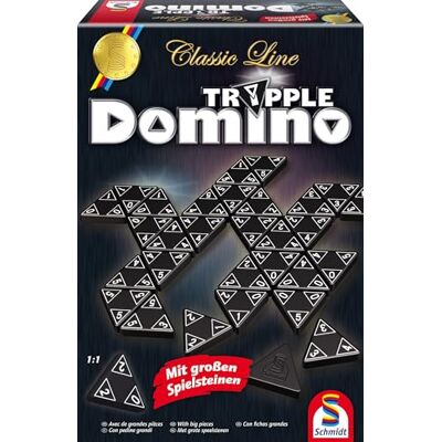 SCHMIDT 49287 Classic Range, Triple Domino, met grote tegels, familiespel SCHMIDT 49287 Classic Range, Triple Domino, met grote tegels, familiespel