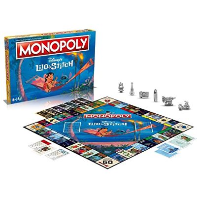 Winning Moves Disney Lilo en Stitch Monopoly gezelschapsspel, begin op een reis buiten deze wereld met Lilo, Stitch, Nani, Jumba en nog veel meer, cadeau voor kinderen vanaf 8 jaar Winning Moves Disney Lilo en Stitch Monopoly gezelschapsspel, begin op een reis buiten deze wereld met Lilo, Stitch, Nani, Jumba en nog veel meer, cadeau voor kinderen vanaf 8 jaar