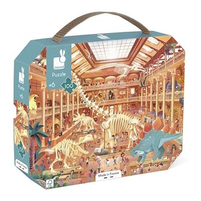 Janod Kinderpuzzel natuurhistorisch museum 100 stukjes educatief spel fijne motoriek en concentratie koffer met handvat gemaakt in Frankrijk en FSC-gecertificeerd vanaf 6 jaar, J02606 Janod Kinderpuzzel natuurhistorisch museum 100 stukjes educatief spel fijne motoriek en concentratie koffer met handvat gemaakt in Frankrijk en FSC-gecertificeerd vanaf 6 jaar, J02606