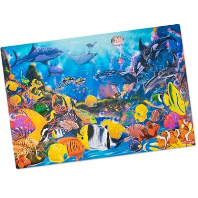 Melissa & Doug Onderwater oceaan vloerpuzzel (48 stukjes, 60 x 90 cm) vloerpuzzel voor peuters, oceaandieren puzzel voor kinderen vanaf 3 jaar FSC-gecertificeerde materialen Melissa & Doug Onderwater oceaan vloerpuzzel (48 stukjes, 60 x 90 cm) vloerpuzzel voor peuters, oceaandieren puzzel voor kinderen vanaf 3 jaar FSC-gecertificeerde materialen