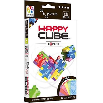 SmartGames Happy Cube Expert, denkspel 10+, monteer de onderdelen om een 3D-kubus te vormen, ultieme uitdaging, logische ontwikkeling, creatieve puzzel, solospel voor 1 speler, cadeau-idee SmartGames Happy Cube Expert, denkspel 10+, monteer de onderdelen om een 3D-kubus te vormen, ultieme uitdaging, logische ontwikkeling, creatieve puzzel, solospel voor 1 speler, cadeau-idee