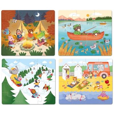 Vilac 4 uitbreidbare puzzels Les Vacance, 2634, meerkleurig Vilac 4 uitbreidbare puzzels Les Vacance, 2634, meerkleurig