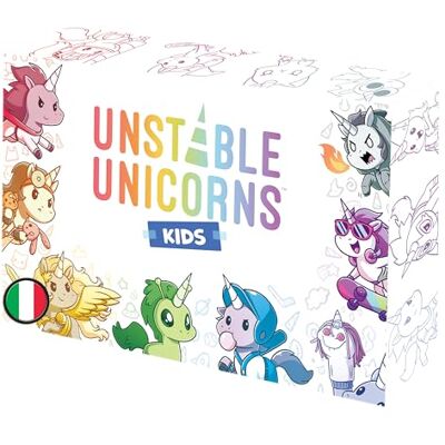 Asmodee , Unstable Unicorns Kids, tafelspel, 2-6 spelers, 6+ jaar, editie in het Italiaans Asmodee , Unstable Unicorns Kids, tafelspel, 2-6 spelers, 6+ jaar, editie in het Italiaans