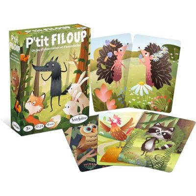 Sentosphère – P'tit Filou – Retrouve Les Paires d'animaux et ne Garde Pas Le Loup – Jeu de Mistigri – 2 à 5 Jours – Dès 3 Ans – 1357 Sentosphère – P'tit Filou – Retrouve Les Paires d'animaux et ne Garde Pas Le Loup – Jeu de Mistigri – 2 à 5 Jours – Dès 3 Ans – 1357