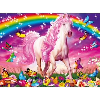 Ravensburger Kinderpuzzel 13927 paardenpuzzel voor kinderen vanaf 6 jaar met 100 stukjes in XXL-formaat met glitter Ravensburger Kinderpuzzel 13927 paardenpuzzel voor kinderen vanaf 6 jaar met 100 stukjes in XXL-formaat met glitter