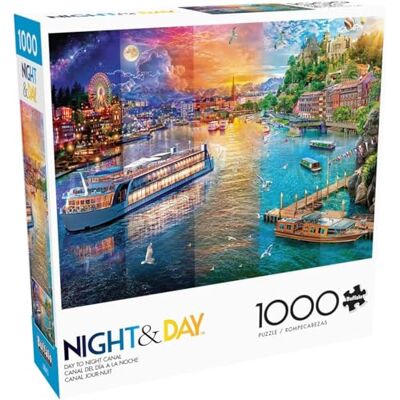 Buffalo Games Kanaal van dag tot nacht – puzzel met 1000 stukjes voor volwassenen – stimulerende puzzel perfect voor spelavonden – afgewerkte afmetingen 68 x 50 cm Buffalo Games Kanaal van dag tot nacht – puzzel met 1000 stukjes voor volwassenen – stimulerende puzzel perfect voor spelavonden – afgewerkte afmetingen 68 x 50 cm