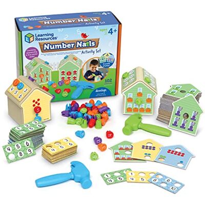 Learning Resources Nummer nagels, genummerde nagelactiviteitenset, vanaf 4 jaar, wiskunde voor kinderen, kleuterschool, spelletjes voor de vroege kinderjaren voor de klas, 102 stuks Learning Resources Nummer nagels, genummerde nagelactiviteitenset, vanaf 4 jaar, wiskunde voor kinderen, kleuterschool, spelletjes voor de vroege kinderjaren voor de klas, 102 stuks