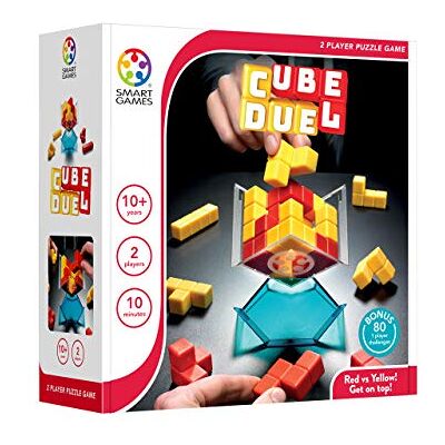 SmartGames Cube Duel – gezelschapsspel voor kinderen en volwassenen – 10 jaar + – 2 spelers of solo – ontwikkeling van logica en reflectie – 3D-spel voor tactisch bouwen – 80 uitdagingen – compact strategiespel SmartGames Cube Duel – gezelschapsspel voor kinderen en volwassenen – 10 jaar + – 2 spelers of solo – ontwikkeling van logica en reflectie – 3D-spel voor tactisch bouwen – 80 uitdagingen – compact strategiespel