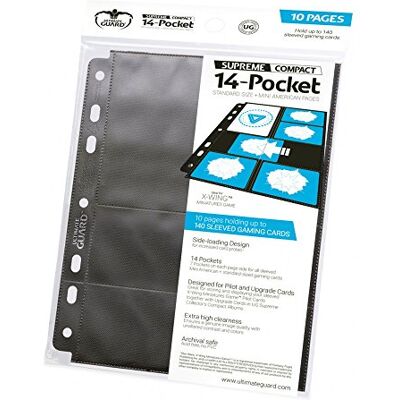 Ultimate Guard 14-Pocket Mini American Compact Pages (10 pagina's, standaard, zwart) Ultimate Guard 14-Pocket Mini American Compact Pages (10 pagina's, standaard, zwart)