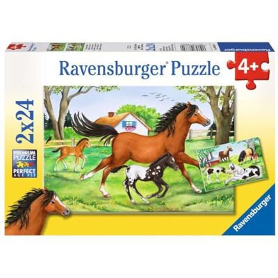 Ravensburger Puzzel voor kinderen – puzzels 2 x 24 p – paardenwereld – vanaf 4 jaar – 08882 Ravensburger Puzzel voor kinderen – puzzels 2 x 24 p – paardenwereld – vanaf 4 jaar – 08882