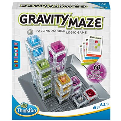 ThinkFun Gravity Maze Falling Marble Challenge Logic Brain Game and STEM Denkspel voor geheugentraining, brain-teaser met kogelbaan, cadeau voor jongens en meisjes ThinkFun Gravity Maze Falling Marble Challenge Logic Brain Game and STEM Denkspel voor geheugentraining, brain-teaser met kogelbaan, cadeau voor jongens en meisjes