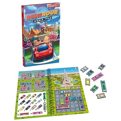 ThinkFun Rush Hour World Tour Logikspel vanaf 8 jaar: het magnetische reis-knobelspel ThinkFun Rush Hour World Tour Logikspel vanaf 8 jaar: het magnetische reis-knobelspel
