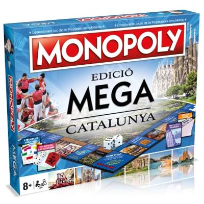 Winning Moves MONOPOLY MEGA Bordspellen, Catalonia Edition: 2-6 spelers, spelletjes voor kinderen en volwassenen, perfect cadeau, ideaal voor spelavonden vanaf 8 jaar Winning Moves MONOPOLY MEGA Bordspellen, Catalonia Edition: 2-6 spelers, spelletjes voor kinderen en volwassenen, perfect cadeau, ideaal voor spelavonden vanaf 8 jaar