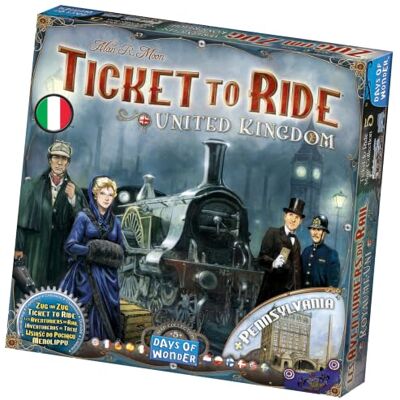 Asmodee Unbox Now Days of Wonder Trein om de trein UK + Pennsylvania Map-uitbreiding familiespel bordspel 2-5 spelers vanaf 8 jaar 45 minuten Duits meertalig Asmodee Unbox Now Days of Wonder Trein om de trein UK + Pennsylvania Map-uitbreiding familiespel bordspel 2-5 spelers vanaf 8 jaar 45 minuten Duits meertalig