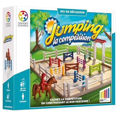 SmartGames Jumping la Competition, paardenspel voor kinderen 7+, logicaspel voor 1 speler, educatieve hindernisbaan, spel met uitdagingen, puzzel met 80 uitdagingen, individueel denkspel SmartGames Jumping la Competition, paardenspel voor kinderen 7+, logicaspel voor 1 speler, educatieve hindernisbaan, spel met uitdagingen, puzzel met 80 uitdagingen, individueel denkspel