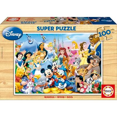 Educa Houten puzzel met 100 stukjes De wondere wereld van Disney Disney-prinsessen en personages 6 jaar en ouder (12002) Educa Houten puzzel met 100 stukjes De wondere wereld van Disney Disney-prinsessen en personages 6 jaar en ouder (12002)