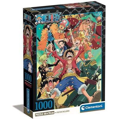 Clementoni One Piece 39921 Puzzel 1000 stukjes met poster, legspel, voor manga- en anime-fans, voor volwassenen en kinderen vanaf 9 jaar Clementoni One Piece 39921 Puzzel 1000 stukjes met poster, legspel, voor manga- en anime-fans, voor volwassenen en kinderen vanaf 9 jaar