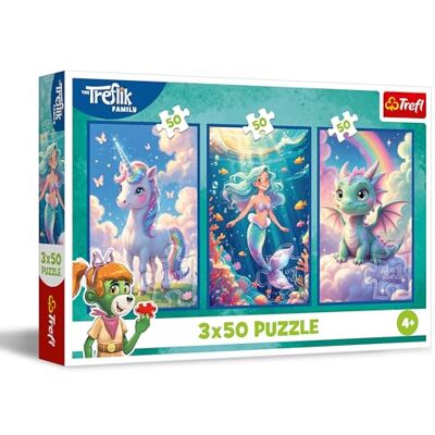 Trefl – 3-in-1 puzzel: The ik Family, set in een kleurrijke wereld 3 x 50 stukjes, drie puzzels set voor kinderen vanaf 4 jaar Trefl – 3-in-1 puzzel: The ik Family, set in een kleurrijke wereld 3 x 50 stukjes, drie puzzels set voor kinderen vanaf 4 jaar