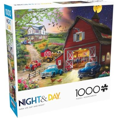 Buffalo Games Het leven op de boerderij nacht en dag – 1000 stukjes puzzel voor volwassenen – stimulerende puzzel perfect voor spelavonden – afgewerkte afmetingen 68 x 50 cm Buffalo Games Het leven op de boerderij nacht en dag – 1000 stukjes puzzel voor volwassenen – stimulerende puzzel perfect voor spelavonden – afgewerkte afmetingen 68 x 50 cm