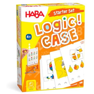 HABA LogiCase Starter Set 4+ (kinderspel): 40 ratelkaarten met 77 puzzels, 1 kleine kaart (zand), 1 puzzeldoos, 1 houten stift met koord en koordstopper HABA LogiCase Starter Set 4+ (kinderspel): 40 ratelkaarten met 77 puzzels, 1 kleine kaart (zand), 1 puzzeldoos, 1 houten stift met koord en koordstopper
