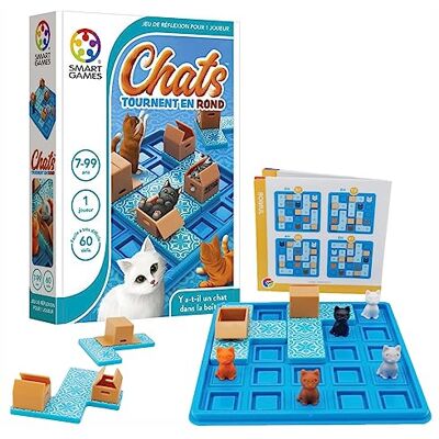 SmartGames Katten draaien rond Logica puzzel 7 jaar + denkspel puzzel kat educatief spel voor kinderen cognitieve ontwikkeling 60 progressieve uitdagingen strategisch speelgoed SmartGames Katten draaien rond Logica puzzel 7 jaar + denkspel puzzel kat educatief spel voor kinderen cognitieve ontwikkeling 60 progressieve uitdagingen strategisch speelgoed