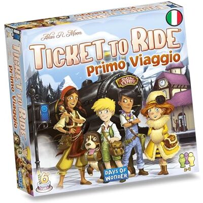 Asmodee Ticket To Ride: Eerste reis, Tafelspel voor het hele gezin, 6+ jaar, Italiaanse editie 8516 Asmodee Ticket To Ride: Eerste reis, Tafelspel voor het hele gezin, 6+ jaar, Italiaanse editie 8516