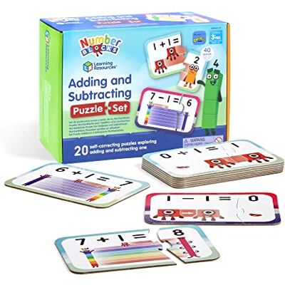 Learning Resources Numberblocks puzzel voor optellen en aftrekken, wiskundepuzzel, 20 educatieve puzzels in een doos, 2 stukjes, 3+ Learning Resources Numberblocks puzzel voor optellen en aftrekken, wiskundepuzzel, 20 educatieve puzzels in een doos, 2 stukjes, 3+