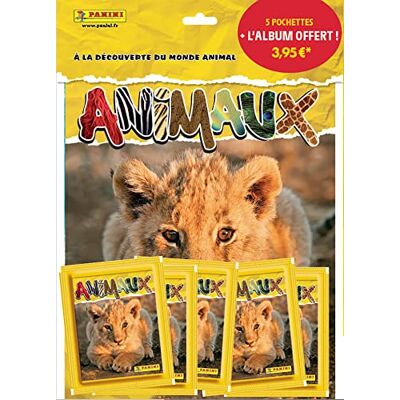 Panini Dieren 2022-5 hoezen + gratis album 004446SPCFGD, willekeurig Panini Dieren 2022-5 hoezen + gratis album 004446SPCFGD, willekeurig