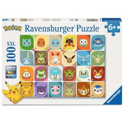 Ravensburger puzzel voor kinderen 12004320 Pokémon-gezichten puzzel voor kinderen vanaf 6 jaar, met 100 stukjes in XXL-formaat Ravensburger puzzel voor kinderen 12004320 Pokémon-gezichten puzzel voor kinderen vanaf 6 jaar, met 100 stukjes in XXL-formaat