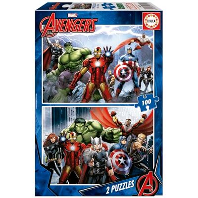 Educa Avengers 2 puzzels van 100 stukjes, meerkleurig (15771) Educa Avengers 2 puzzels van 100 stukjes, meerkleurig (15771)