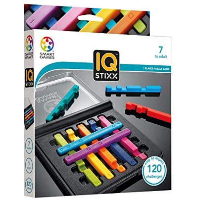SmartGames – IQ Stixx – Logicaspel voor kinderen 7+ – puzzel met stokjes – 120 Solo uitdagingen – verticaal denkspel – educatief spel 7 jaar – manipulatiespel voor kinderen – compact reisformaat SmartGames – IQ Stixx – Logicaspel voor kinderen 7+ – puzzel met stokjes – 120 Solo uitdagingen – verticaal denkspel – educatief spel 7 jaar – manipulatiespel voor kinderen – compact reisformaat