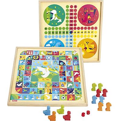 Jeujura Set met gans en kleine paarden Bordspellen Houten dienbladen en pionnen Voor familiemomenten Cadeau-idee Gemaakt in Frankrijk 2 tot 6 spelers 8115 Jeujura Set met gans en kleine paarden Bordspellen Houten dienbladen en pionnen Voor familiemomenten Cadeau-idee Gemaakt in Frankrijk 2 tot 6 spelers 8115
