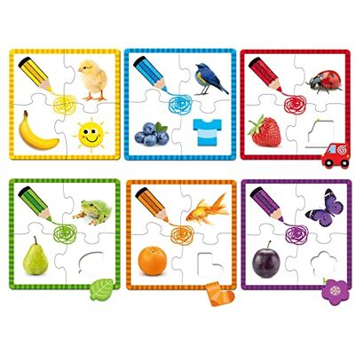 Goula 6 kleuren puzzels van hout en karton voor het leren van kleuren vanaf 2 jaar, 53475 Goula 6 kleuren puzzels van hout en karton voor het leren van kleuren vanaf 2 jaar, 53475