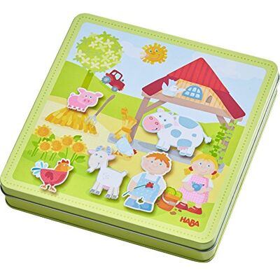 HABA Magneetspel Box Peters en Paulines Bauernhof (kinderspel): 1 Box, 4 achtergrondafbeeldingen, 122 magnetische puzzelonderdelen. HABA Magneetspel Box Peters en Paulines Bauernhof (kinderspel): 1 Box, 4 achtergrondafbeeldingen, 122 magnetische puzzelonderdelen.