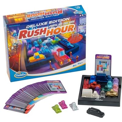 ThinkFun 76617 Rush Hour Het beroemde bottelspel van de luxe editie met voertuigen in metallic look, logicaspel voor volwassenen en kinderen vanaf 8 jaar ThinkFun 76617 Rush Hour Het beroemde bottelspel van de luxe editie met voertuigen in metallic look, logicaspel voor volwassenen en kinderen vanaf 8 jaar