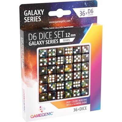 Asmodee Galaxy Series Neptunus set van 36 dobbelstenen van 6-12 mm Asmodee Galaxy Series Neptunus set van 36 dobbelstenen van 6-12 mm